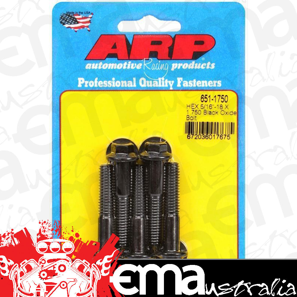 ARP 651-1750 5/16-18 X 1.750 Hex Black Oxide Bolts