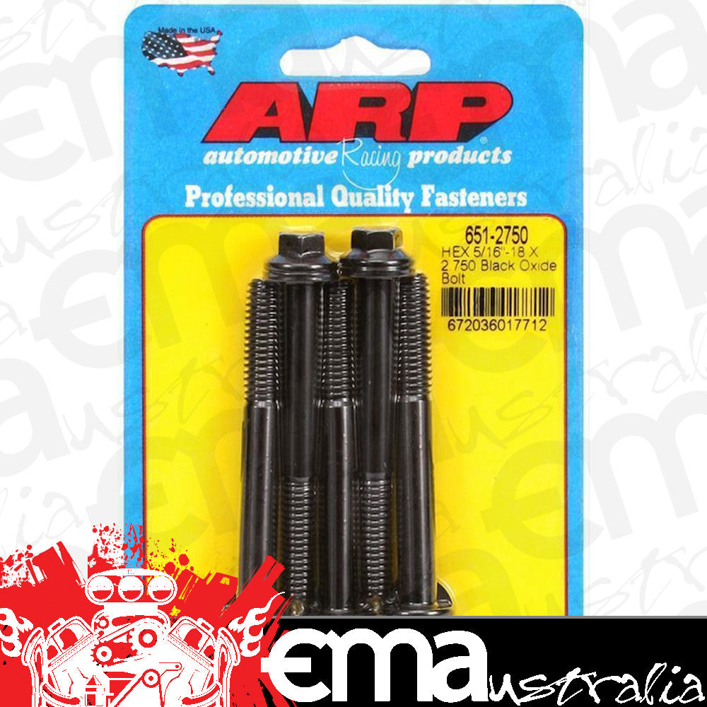 ARP 651-2750 5/16-18 X 2.750 Hex Black Oxide Bolts