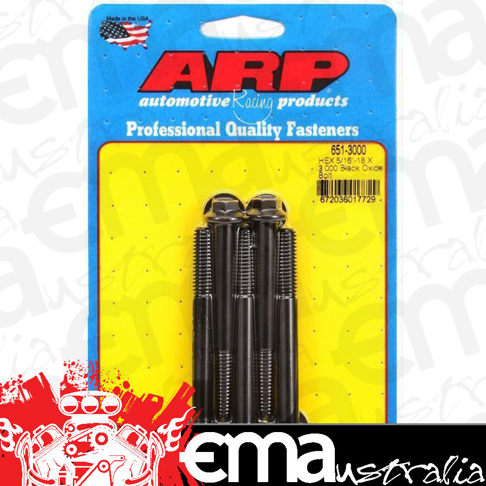 ARP Fasteners ARP651-3000 651-3000 5/16-18 X 3.000 Hex Black Oxide Bolts