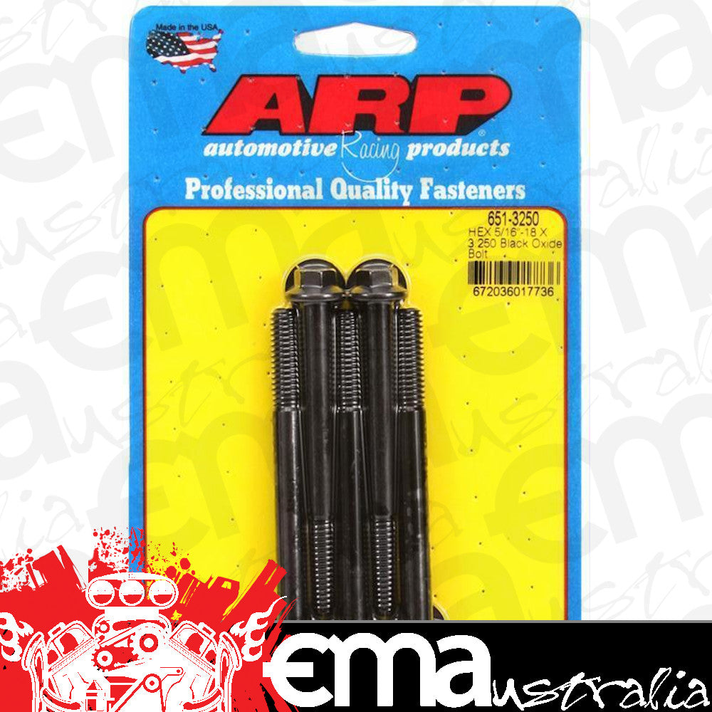 ARP 651-3250 5/16-18 X 3.250 Hex Black Oxide Bolts