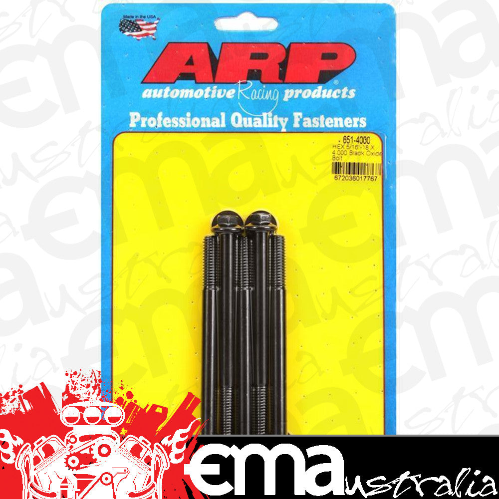 ARP 651-4000 5/16-18 X 4.000 Hex Black Oxide Bolts