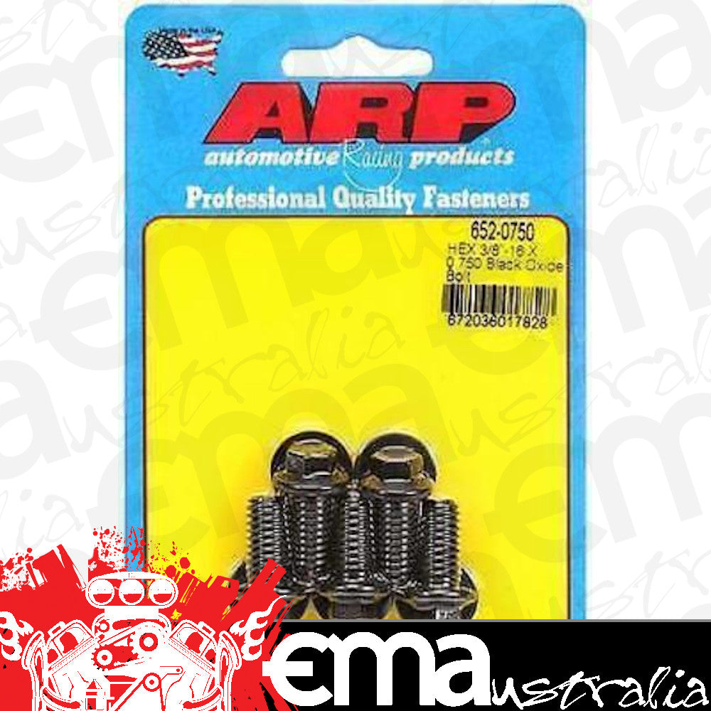 ARP Fasteners ARP652-0750 652-0750 3/8-16 X 0.750 Hex Black Oxide Bolts