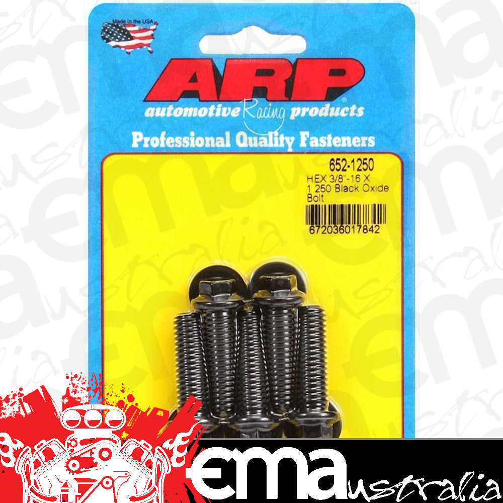 ARP 652-1250 3/8-16 X 1.250 Hex Black Oxide Bolts