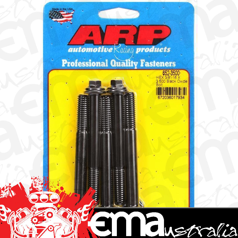ARP 652-3500 3/8-16 X 3.500 Hex Black Oxide Bolts