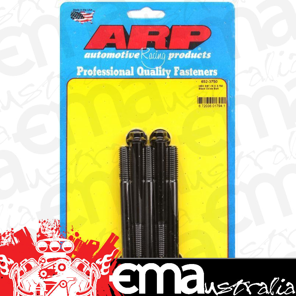 ARP 652-3750 3/8-16 X 3.750 Hex Black Oxide Bolts