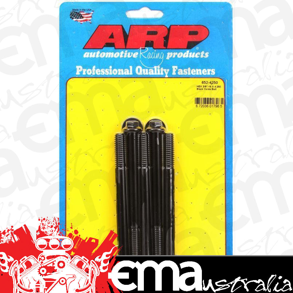 ARP 652-4250 3/8-16 X 4.250 Hex Black Oxide Bolts