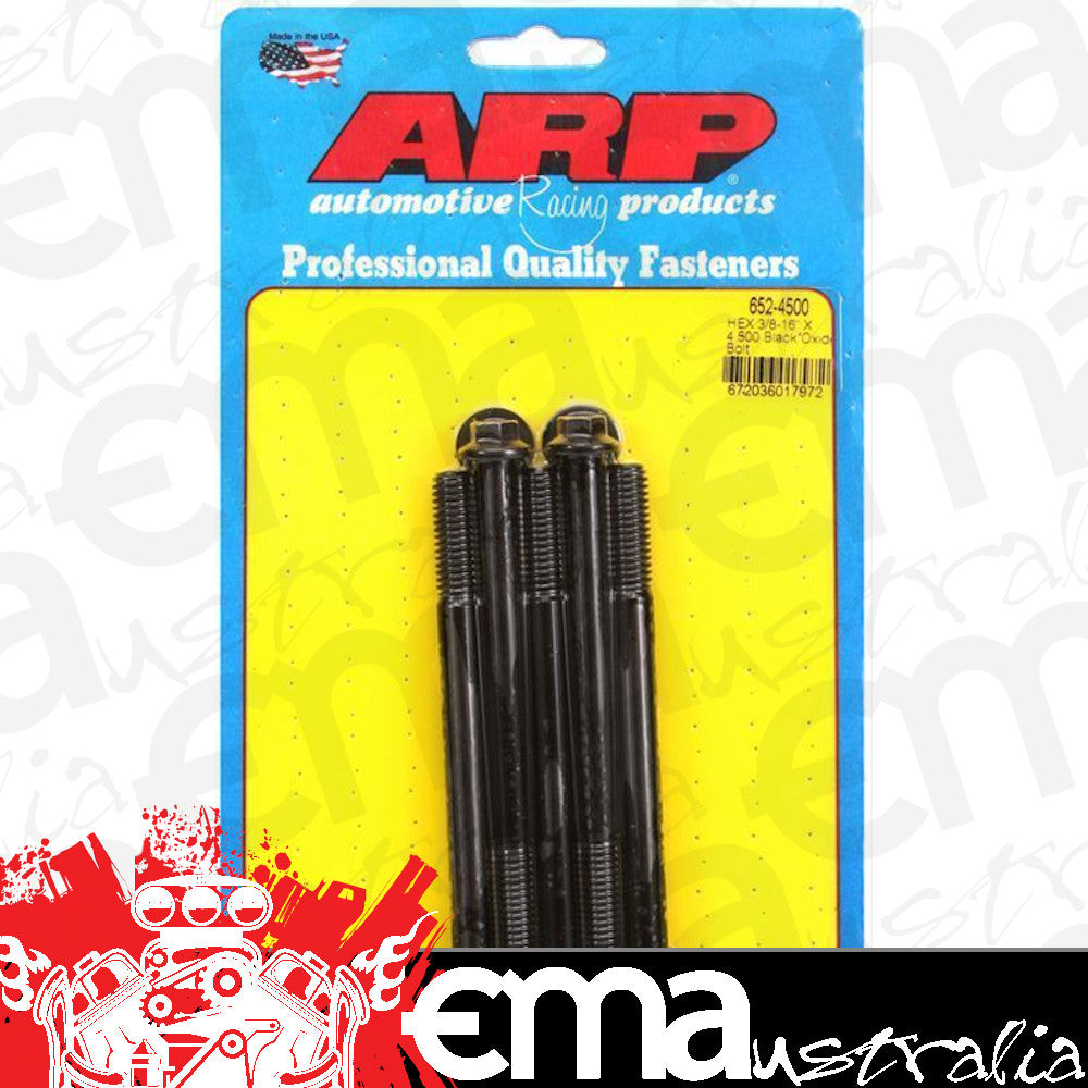 ARP 652-4500 3/8-16 X 4.500 Hex Black Oxide Bolts