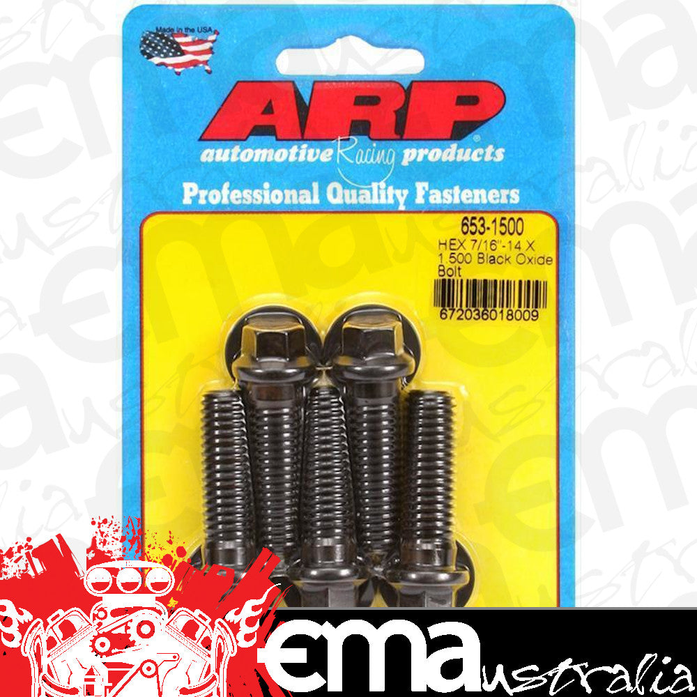 ARP Fasteners ARP653-1500 653-1500 7/16-14 X 1.500 Hex Black Oxide Bolts