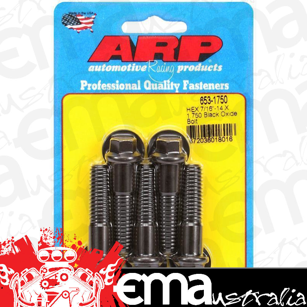ARP 653-1750 7/16-14 X 1.750 Hex Black Oxide Bolts