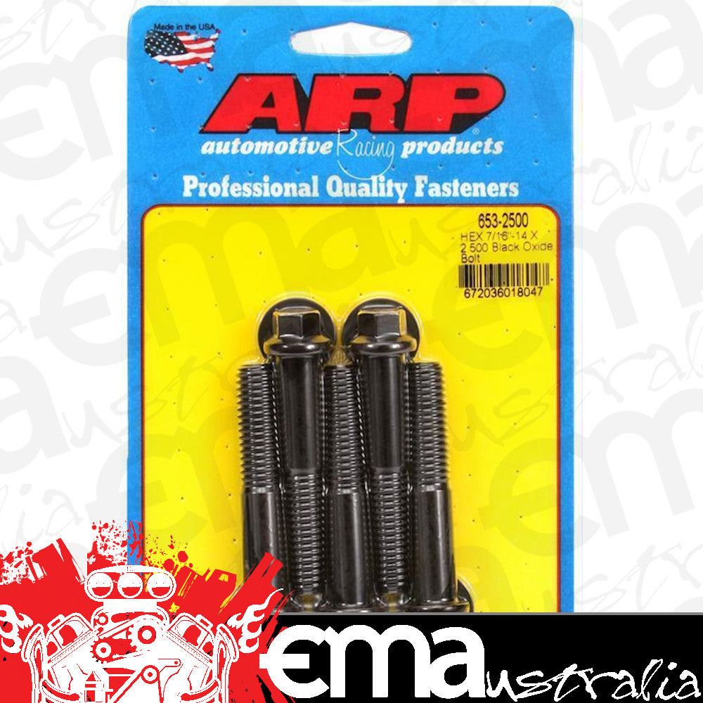 ARP 653-2500 7/16-14 X 2.500 Hex Black Oxide Bolts