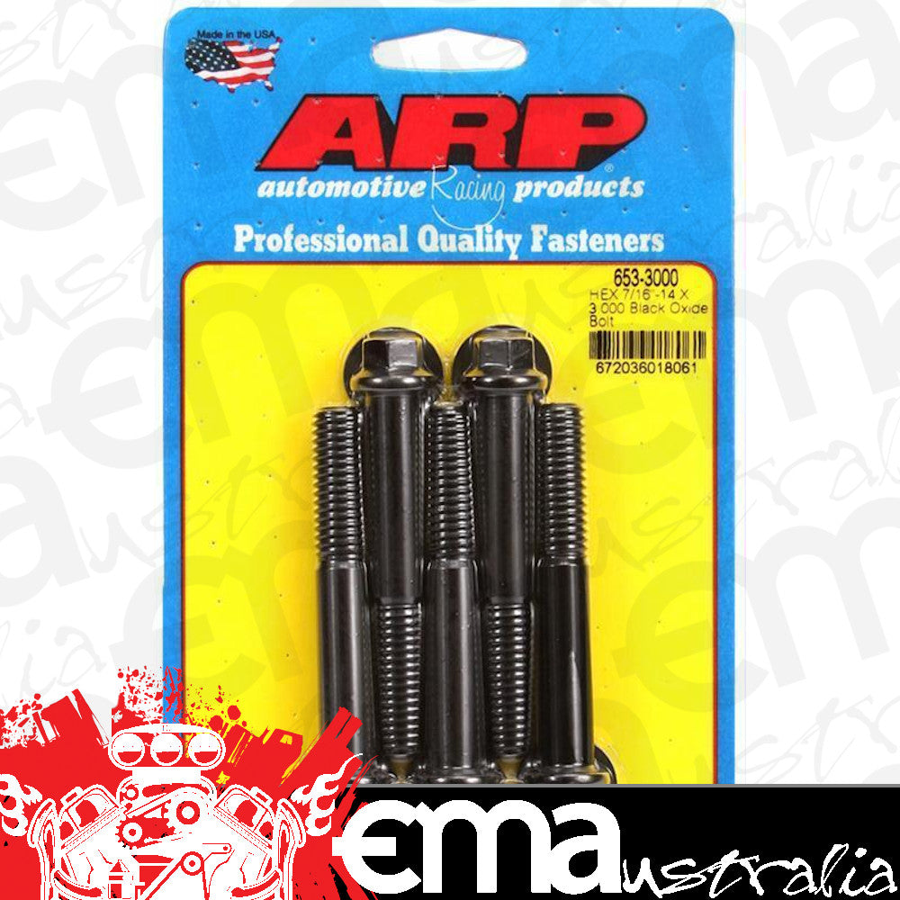 ARP 653-3000 7/16-14 X 3.000 Hex Black Oxide Bolts