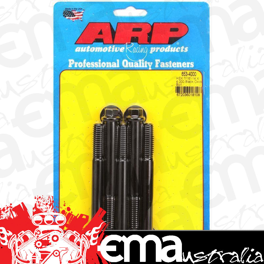 ARP Fasteners ARP653-4000 653-4000 7/16-14 X 4.000 Hex Black Oxide Bolts