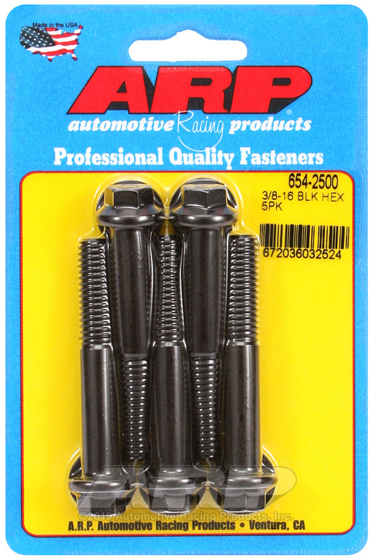 ARP 654-2500 3/8-16 X 2.500 Hex 7/16 Wrenching Black Oxide Bolts