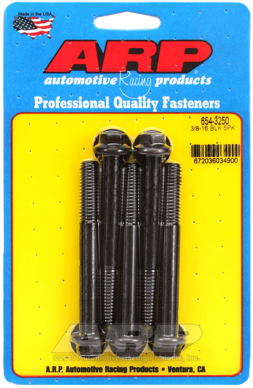 ARP 654-3250 3/8-16 X 3.250 Hex 7/16 Wrenching Black Oxide Bolts