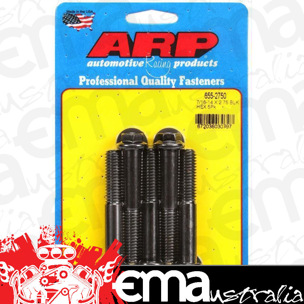 ARP 655-2750 7/16-14 X 2.750 Hex 1/2 Wrenching Black Oxide Bolts