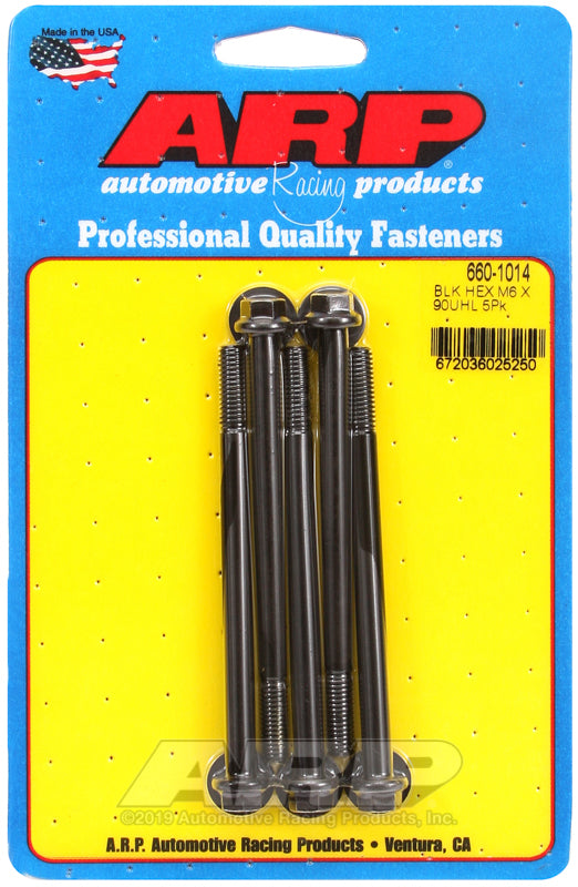 ARP 660-1014 M6 X 1.00 X 90 Hex Black Oxide Bolts