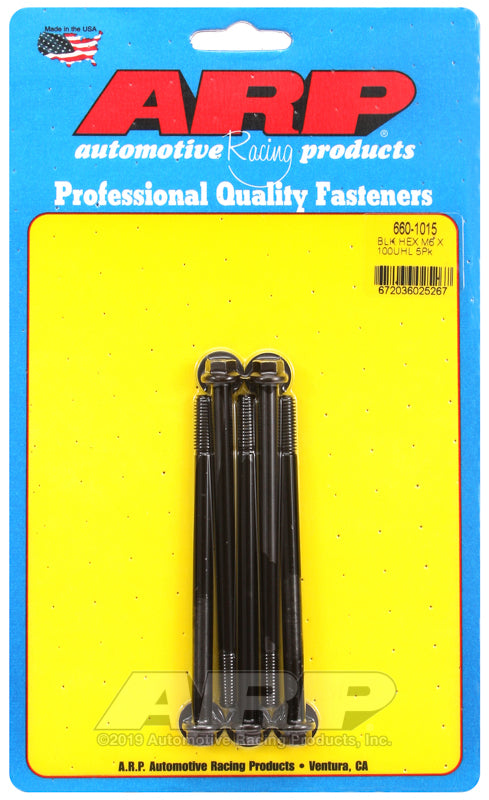 ARP 660-1015 M6 X 1.00 X 100 Hex Black Oxide Bolts