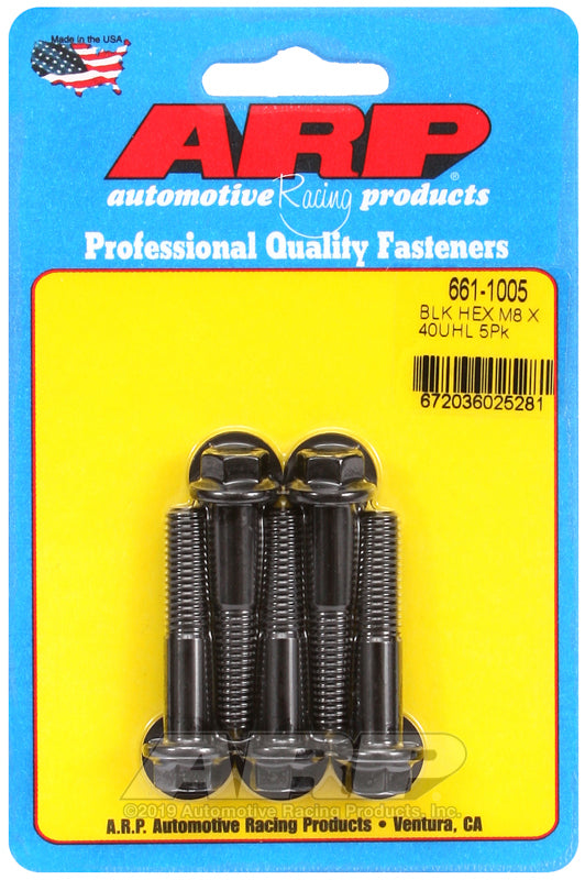 ARP Fasteners ARP661-1005 661-1005 M8 X 1.25 X 40 Hex Black Oxide Bolts