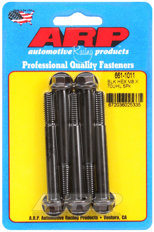 ARP 661-1011 M8 X 1.25 X 70 Hex Black Oxide Bolts