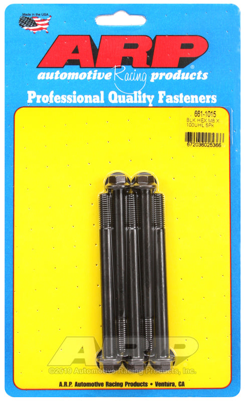 ARP 661-1015 M8 X 1.25 X 100 Hex Black Oxide Bolts
