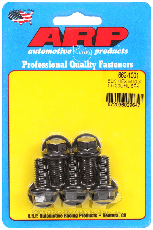 ARP 662-1001 M10 X 1.50 X 20 Hex Black Oxide Bolts