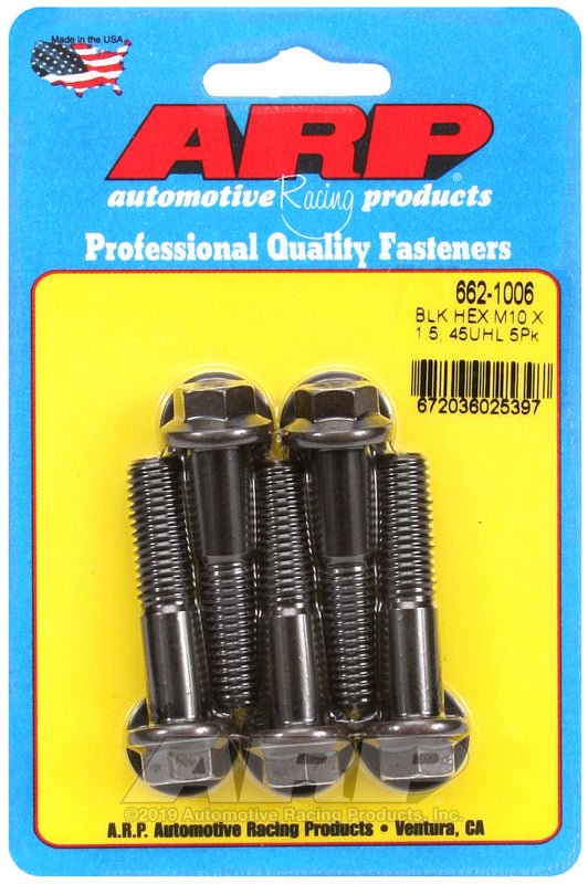 ARP 662-1006 M10 X 1.50 X 45 Hex Black Oxide Bolts