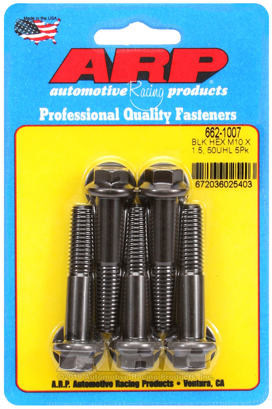 ARP 662-1007 M10 X 1.50 X 50 Hex Black Oxide Bolts