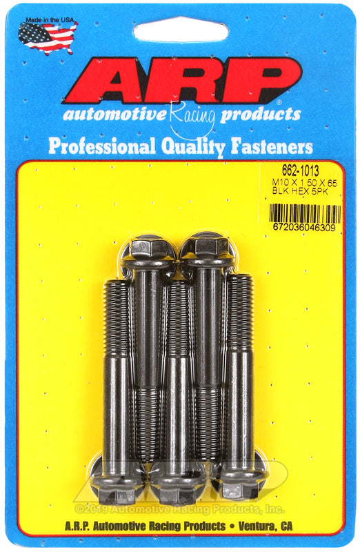 ARP 662-1013 M10 X 1.50 X 65 Hex Black Oxide Bolts