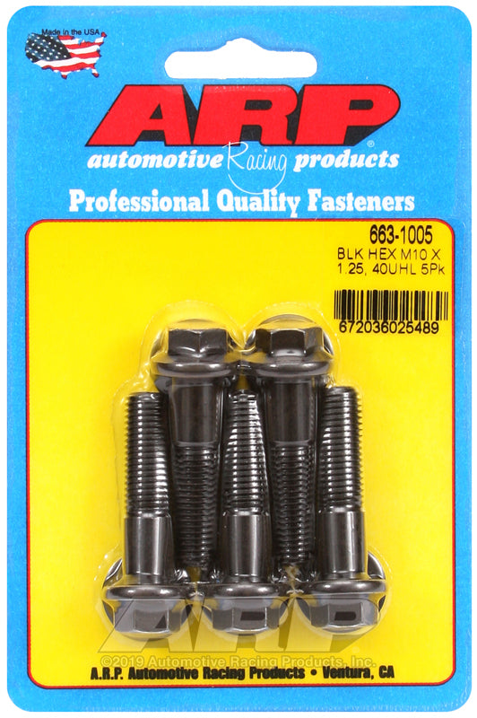 ARP 663-1005 M10 X 1.25 X 40 Hex Black Oxide Bolts
