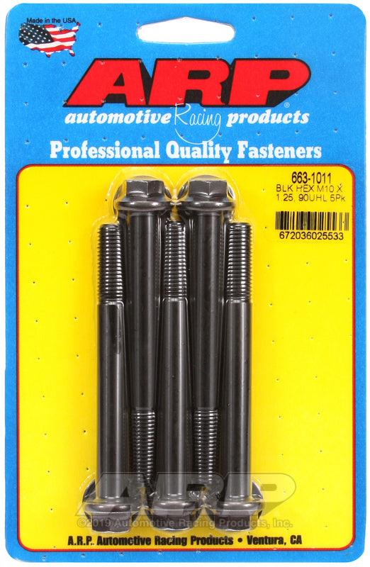 ARP 663-1011 M10 X 1.25 X 90 Hex Black Oxide Bolts