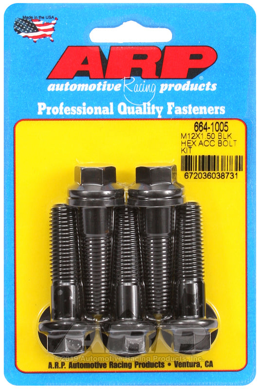 ARP 664-1005 M12 X 1.50 X 45 Hex Black Oxide Bolts