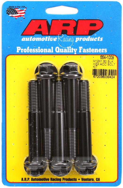 ARP 664-1009 M12 X 1.50 X 80 Hex Black Oxide Bolts