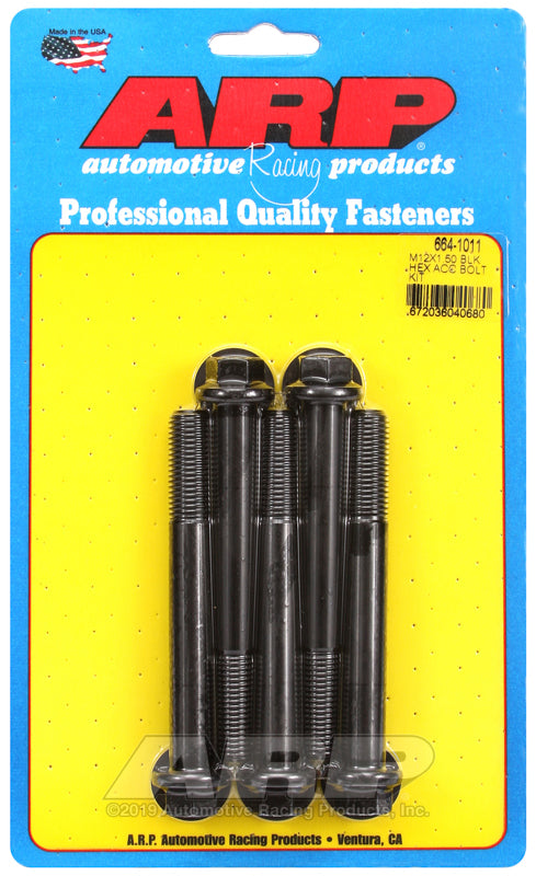 ARP 664-1011 M12 X 1.50 X 100 Hex Black Oxide Bolts