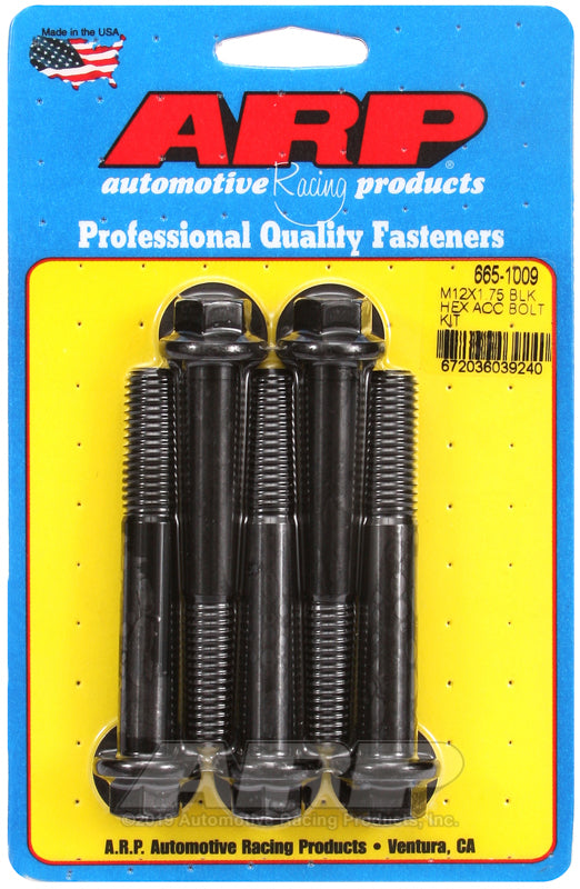 ARP 665-1009 M12 X 1.75 X 80 Hex Black Oxide Bolts