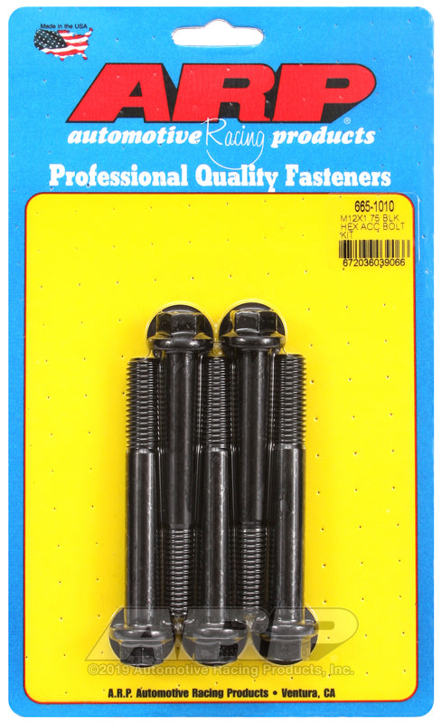 ARP 665-1010 M12 X 1.75 X 90 Hex Black Oxide Bolts