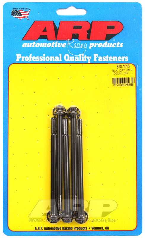 ARP 670-1015 M6 X 1.00 X 100 12PT Black Oxide Bolts