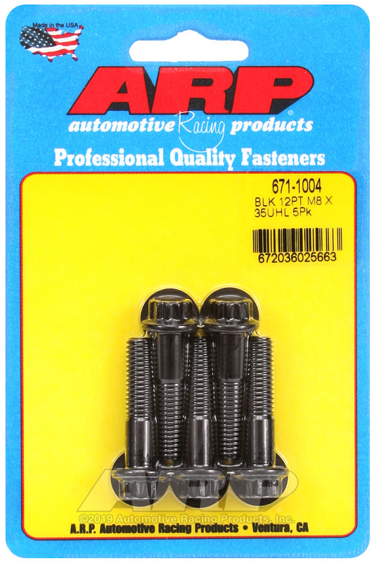 ARP 671-1004 M8 X 1.25 X 35 12PT Black Oxide Bolts