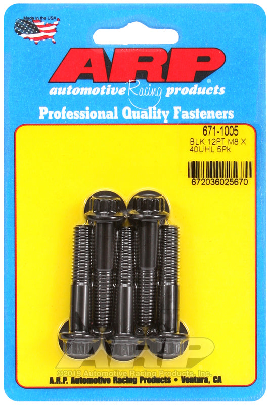 ARP 671-1005 M8 X 1.25 X 40 12PT Black Oxide Bolts