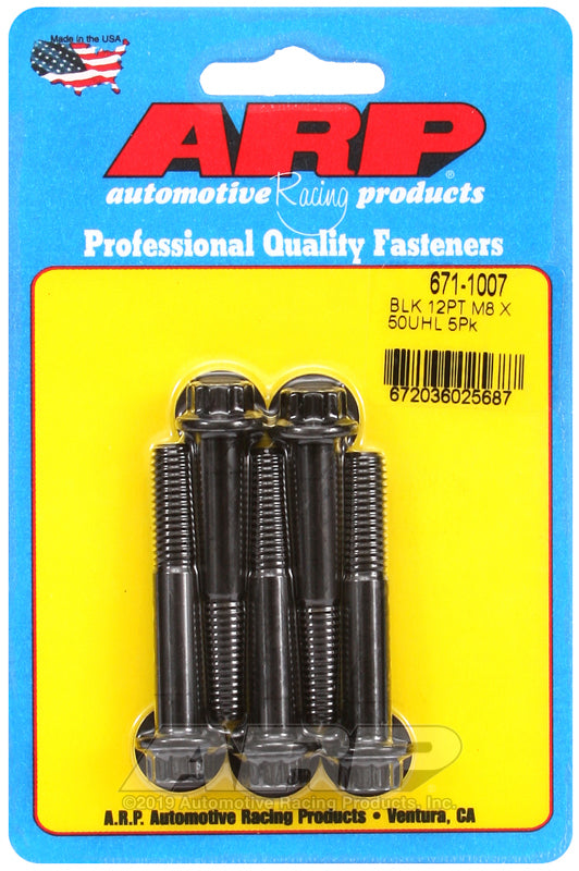 ARP 671-1007 M8 X 1.25 X 50 12PT Black Oxide Bolts