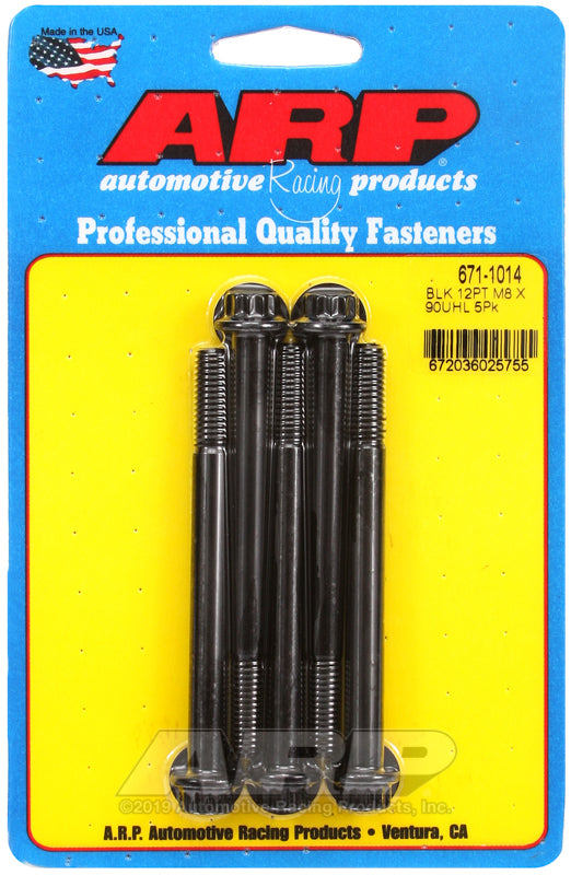 ARP 671-1014 M8 X 1.25 X 90 12PT Black Oxide Bolts