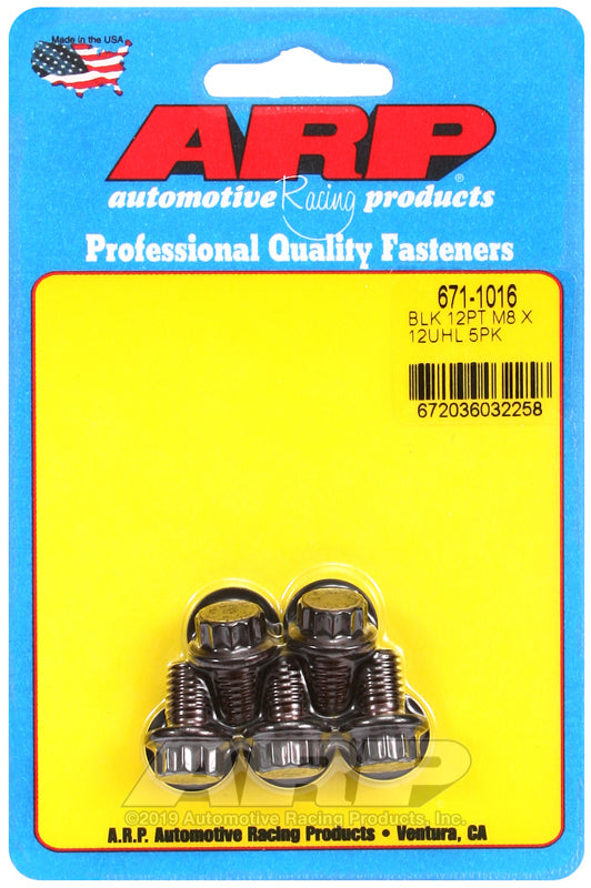 ARP 671-1016 M8 X 1.25 X 12 12PT Black Oxide Bolts