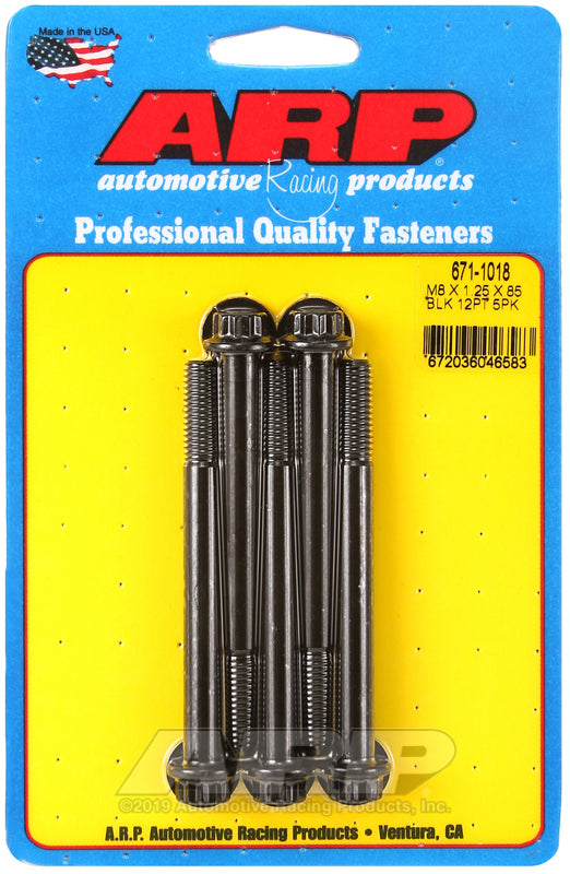 ARP 671-1018 M8 X 1.25 X 85 12PT Black Oxide Bolts