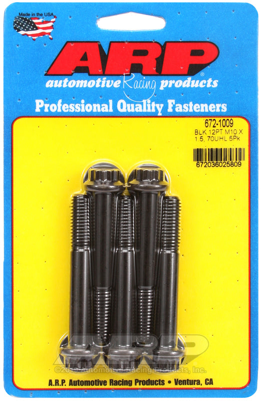 ARP Fasteners ARP672-1009 672-1009 M10 X 1.50 X 70 12PT Black Oxide Bolts