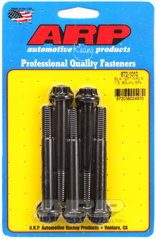 ARP 672-1010 M10 X 1.50 X 80 12PT Black Oxide Bolts