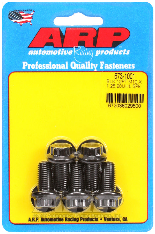 ARP 673-1001 M10 X 1.25 X 20 12PT Black Oxide Bolts