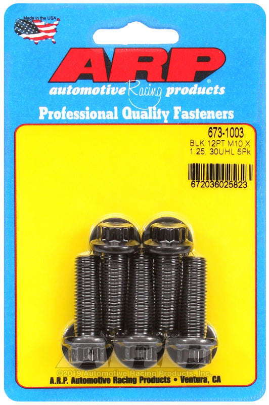 ARP 673-1003 M10 X 1.25 X 30 12PT Black Oxide Bolts
