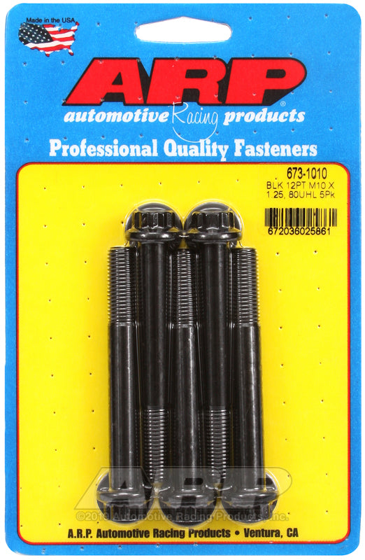 ARP 673-1010 M10 X 1.25 X 80 12PT Black Oxide Bolts