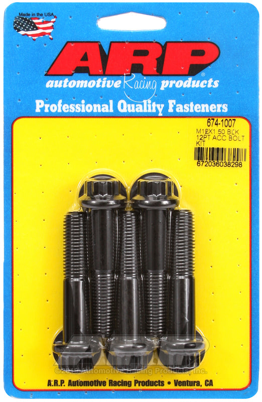 ARP 674-1007 M12 X 1.50 X 60 12PT Black Oxide Bolts