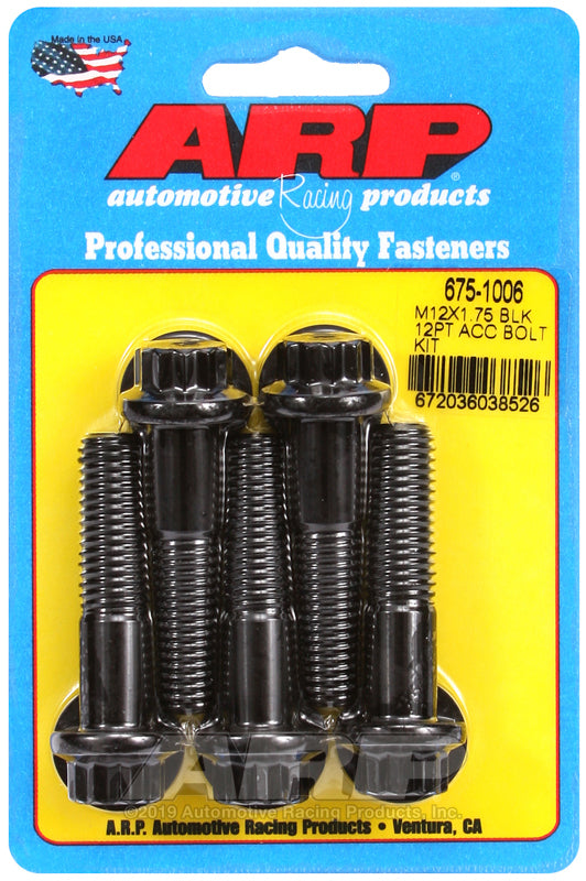 ARP 675-1006 M12 X 1.75 X 50 12PT Black Oxide Bolts