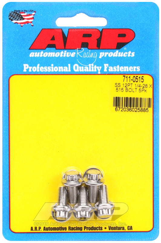 ARP 711-0515 1/4-28 X .515 12PT SS Bolts